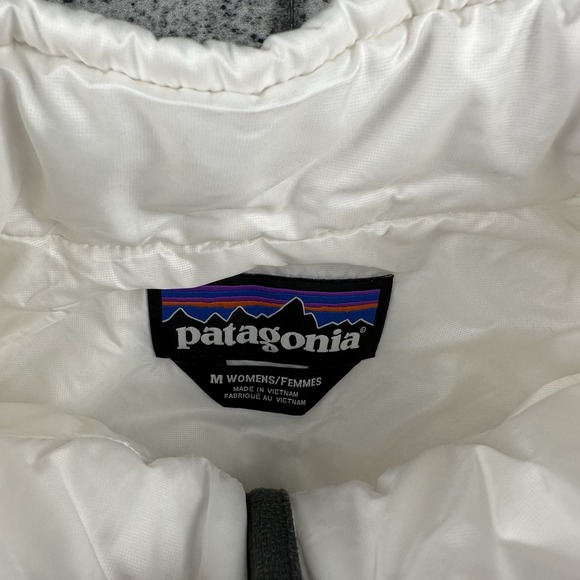 Patagonia Nano Puff Vest Womens Medium White Full Zip Quilted Pockets Outdoor - Picture 6 of 8